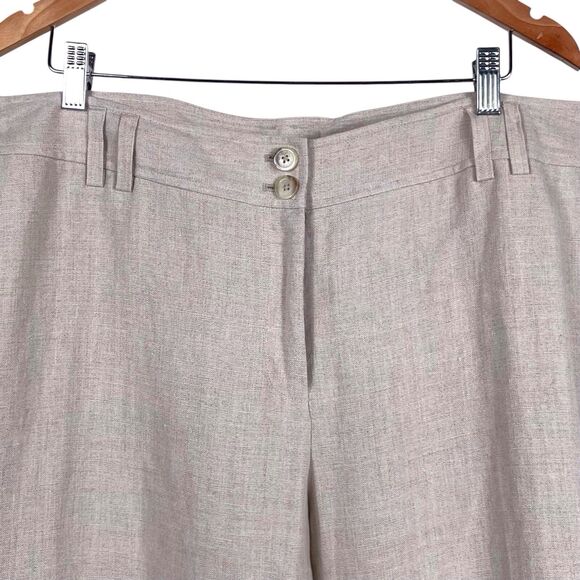 NWT MICHAEL KORS Wide-Leg Linen Trousers Size 20W Beige - Picture 5 of 16